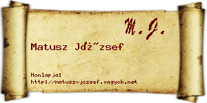 Matusz József névjegykártya